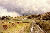 Peder Mork Monsted Canvas Paintings - A Pastoral Landscape after a Storm